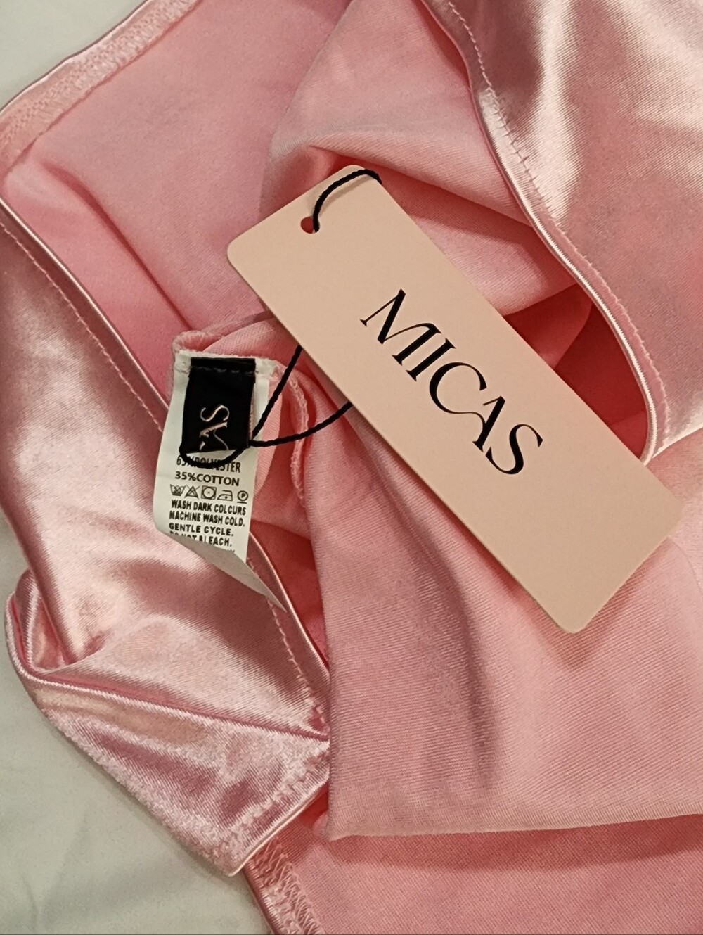 MICAS Pink Satin Mini Dress